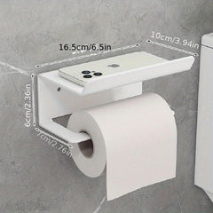 Toilet Roll Paper Holder with Shelf Bathroom Storage Rack
