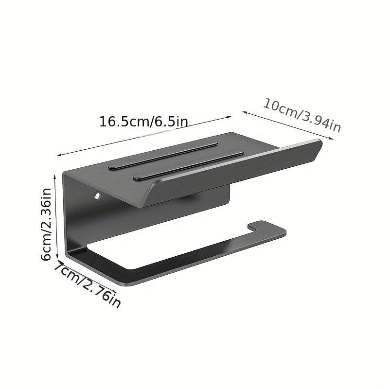 Toilet Roll Paper Holder with Shelf Bathroom Storage Rack