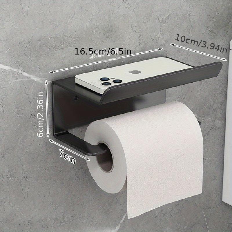 Toilet Roll Paper Holder with Shelf Bathroom Storage Rack