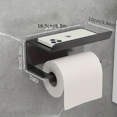 Toilet Roll Paper Holder with Shelf Bathroom Storage Rack