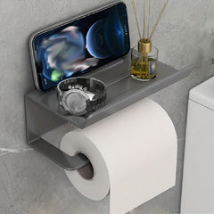 Toilet Roll Paper Holder with Shelf Bathroom Storage Rack