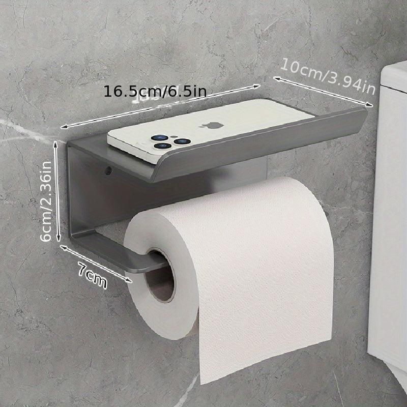 Toilet Roll Paper Holder with Shelf Bathroom Storage Rack
