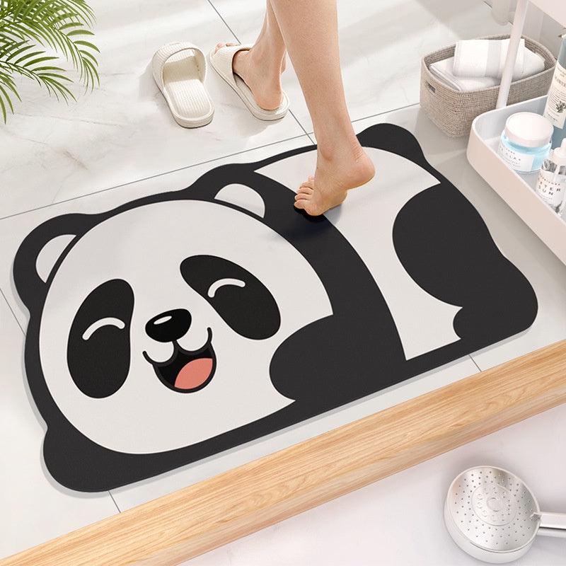 Cartoon Animal Bath Mat Quick Drying Non Slip Entrance Rug Bathroom Decor