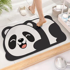 Cartoon Animal Bath Mat Quick Drying Non Slip Entrance Rug Bathroom Decor