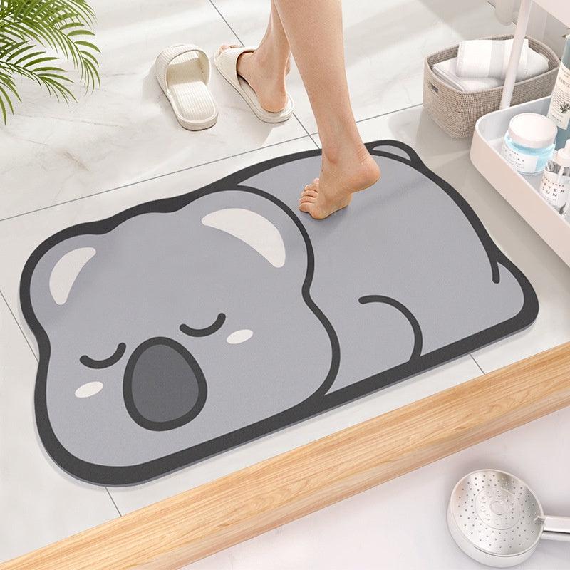 Cartoon Animal Bath Mat Quick Drying Non Slip Entrance Rug Bathroom Decor