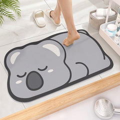 Cartoon Animal Bath Mat Quick Drying Non Slip Entrance Rug Bathroom Decor