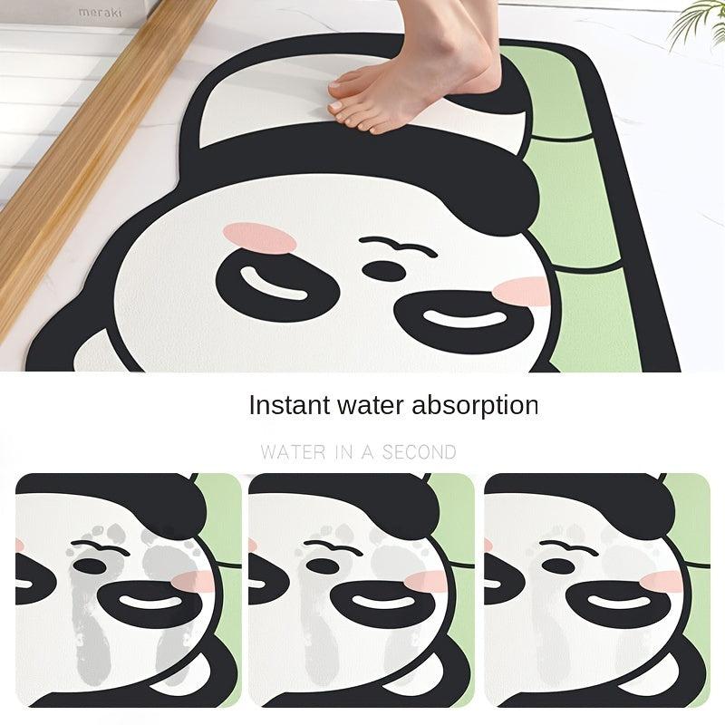 Cartoon Animal Bath Mat Quick Drying Non Slip Entrance Rug Bathroom Decor