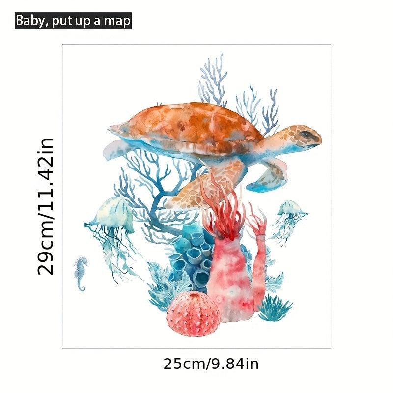 Sea Turtle Toilet Sticker Marine Life Wall Decoration