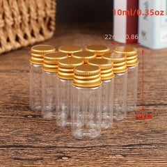 10pcs Clear Glass Bottle Tiny Jar With Lid Sealed Refillable Bottle