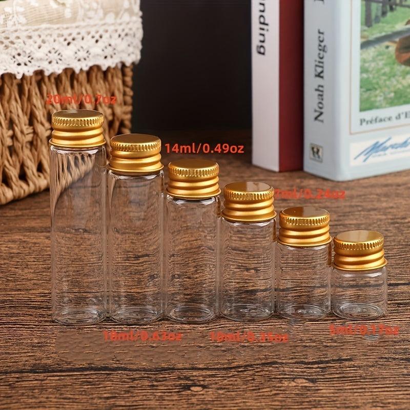 10pcs Clear Glass Bottle Tiny Jar With Lid Sealed Refillable Bottle