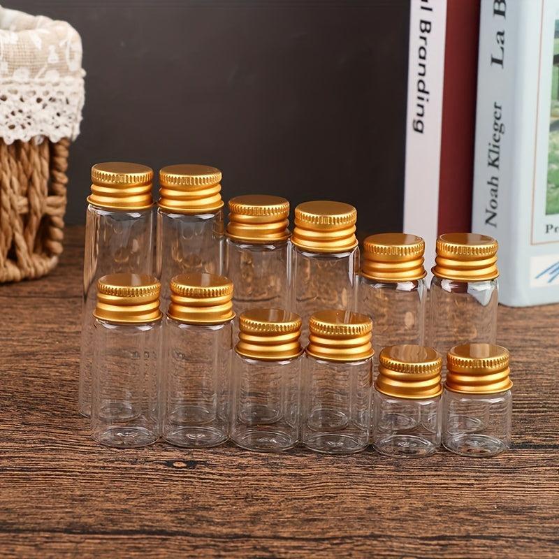 10pcs Clear Glass Bottle Tiny Jar With Lid Sealed Refillable Bottle
