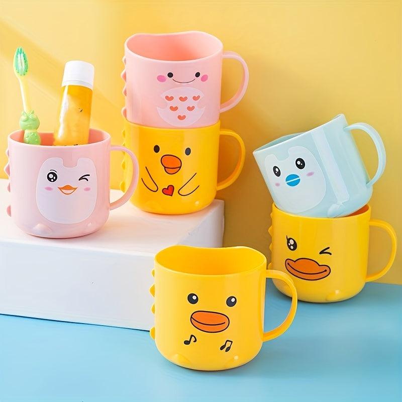 Cartoon Children's Mouthwash Cup with Handle - Thickened Plastic