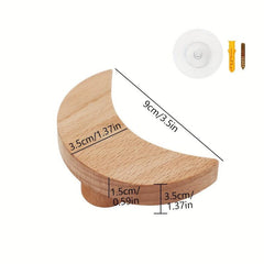 Adhesive Wall Hooks for Kids Towels Coats Clothes Decorative Wooden Hooks