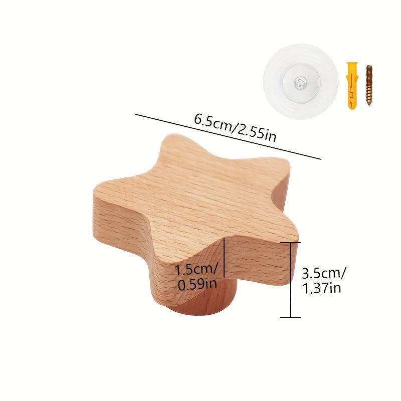 Adhesive Wall Hooks for Kids Towels Coats Clothes Decorative Wooden Hooks