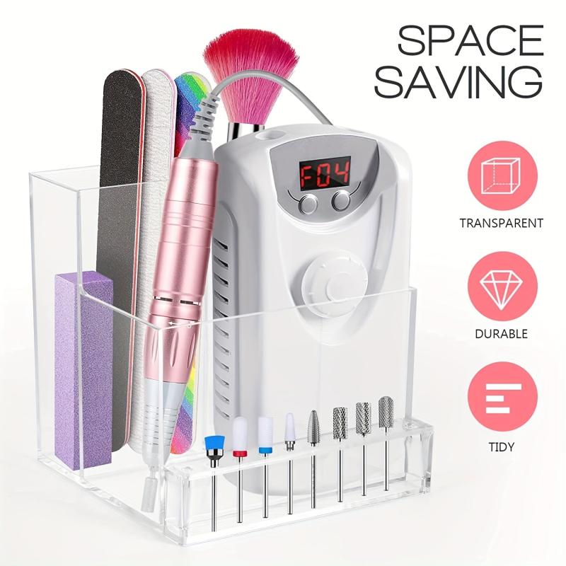 Nail Polisher Storage Rack with Bit Organizer