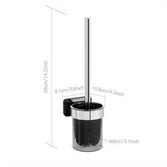 Stainless Steel Handle Toilet Brush Wall Mounted Toilet Brush With Holder
