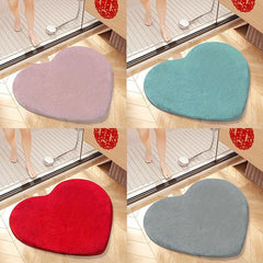 Soft Heart Shaped Bath Mat Absorbent Non Slip Comfortable Decor Bathroom Floor