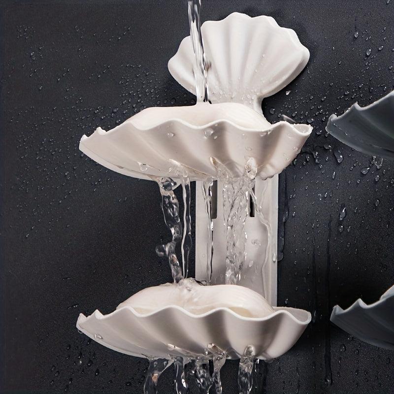 Shell Soap Box Punching Self Drain Soap Case Bathroom Toilet Soap Rack