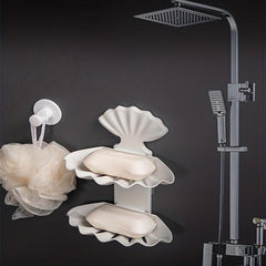Shell Soap Box Punching Self Drain Soap Case Bathroom Toilet Soap Rack