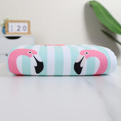 Microfiber Flower & Flamingo Pattern Swim Beach Towel 25x59