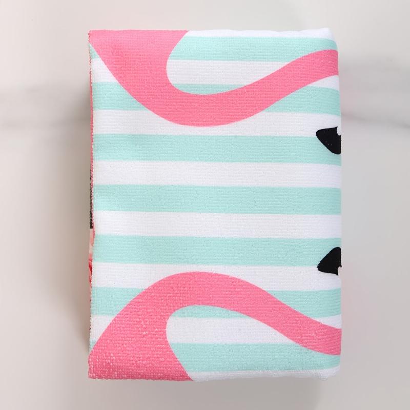 Microfiber Flower & Flamingo Pattern Swim Beach Towel 25x59