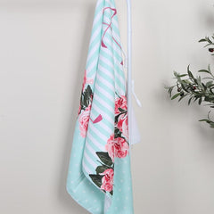 Microfiber Flower & Flamingo Pattern Swim Beach Towel 25x59