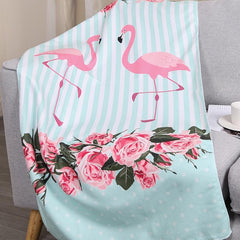 Microfiber Flower & Flamingo Pattern Swim Beach Towel 25x59