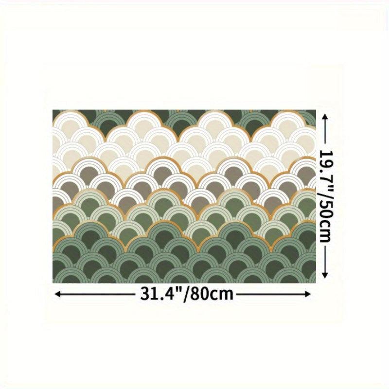 Rubber Floor Mat Scale Armour Pattern High Elastic Non-slip Area Rug