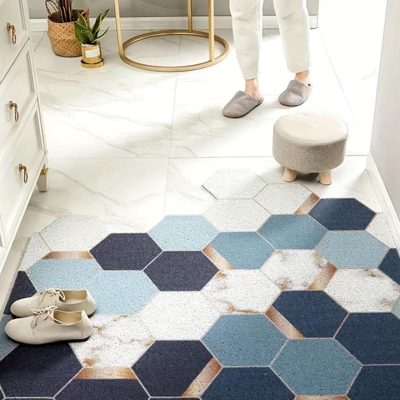 Rubber Floor Mat Scale Armour Pattern High Elastic Non-slip Area Rug