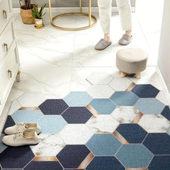 Rubber Floor Mat Scale Armour Pattern High Elastic Non-slip Area Rug