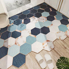 Rubber Floor Mat Scale Armour Pattern High Elastic Non-slip Area Rug