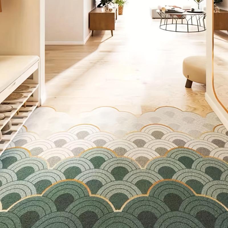 Rubber Floor Mat Scale Armour Pattern High Elastic Non-slip Area Rug