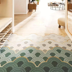Rubber Floor Mat Scale Armour Pattern High Elastic Non-slip Area Rug