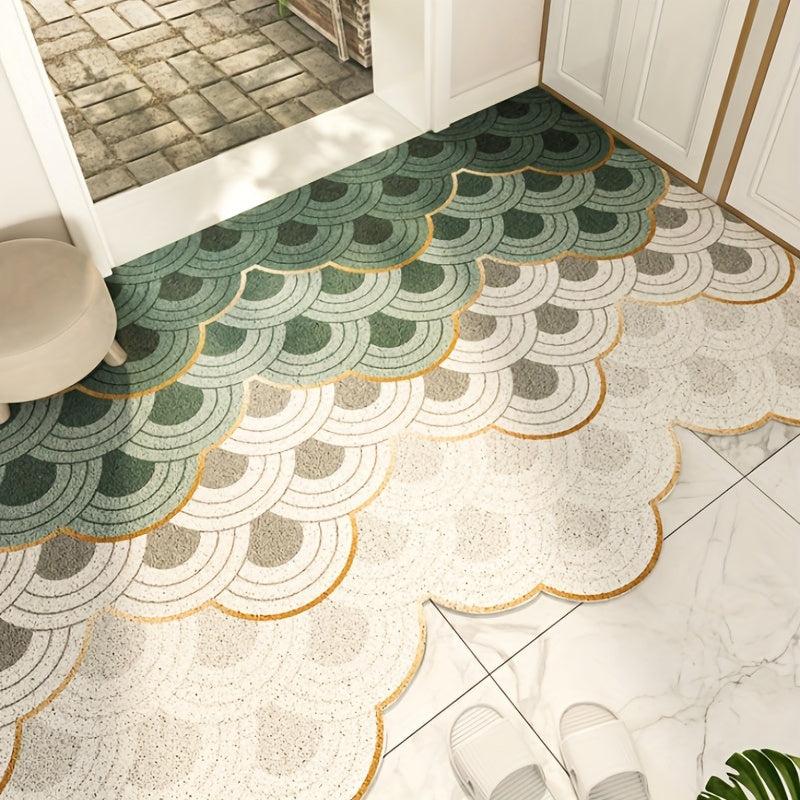 Rubber Floor Mat Scale Armour Pattern High Elastic Non-slip Area Rug