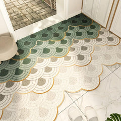 Rubber Floor Mat Scale Armour Pattern High Elastic Non-slip Area Rug
