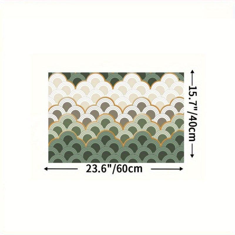 Rubber Floor Mat Scale Armour Pattern High Elastic Non-slip Area Rug