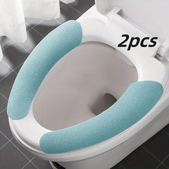 2pcs Summer Toilet Mat Washable Self Adhesive Toilet Sticker