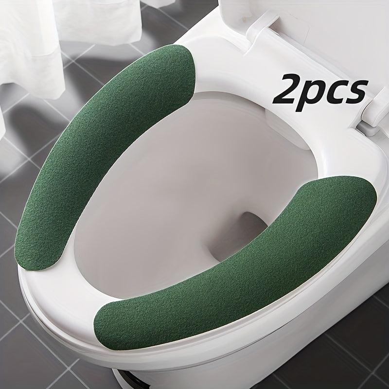 2pcs Summer Toilet Mat Washable Self Adhesive Toilet Sticker