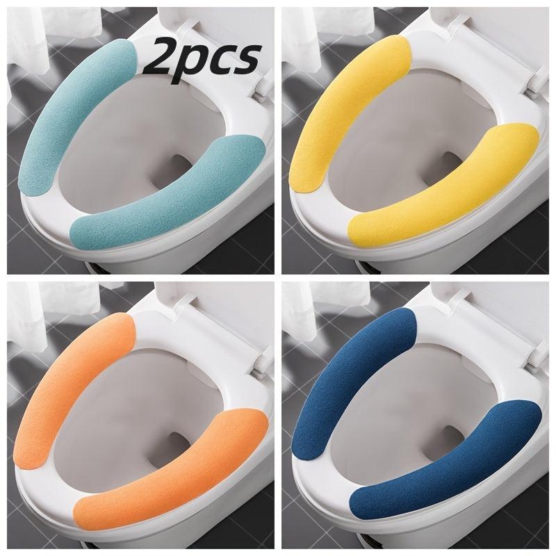 2pcs Summer Toilet Mat Washable Self Adhesive Toilet Sticker