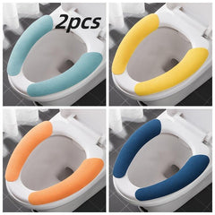 2pcs Summer Toilet Mat Washable Self Adhesive Toilet Sticker