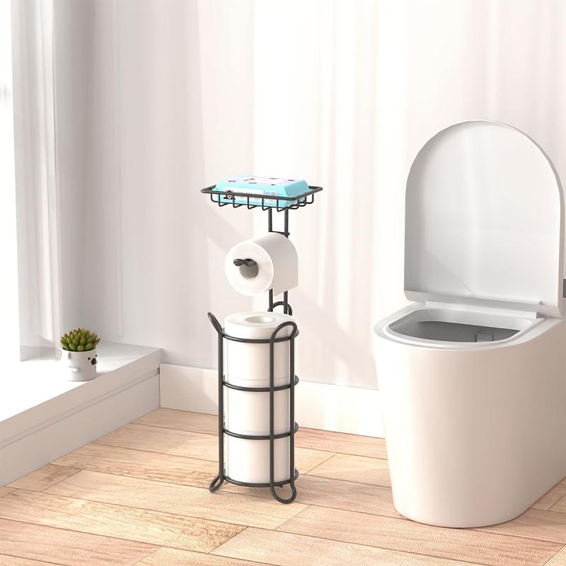Toilet Paper Holder Stainless Steel with Storage Shelf