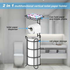 Toilet Paper Holder Stainless Steel with Storage Shelf