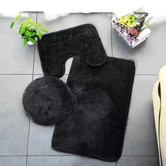 3pcs Soft Absorbent Bathroom Floor Mat Set Non Slip Machine Washable Carpet