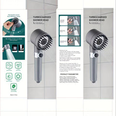 Boosted Handheld Shower Head Set Bath Filter Spray