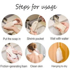 Natural Sisal Exfoliating Soap Bag for Shower