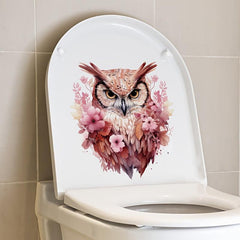Nordic Owl Toilet Sticker Bathroom Decoration Toilet Lid Decal