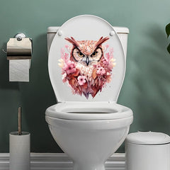 Nordic Owl Toilet Sticker Bathroom Decoration Toilet Lid Decal