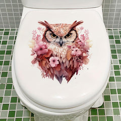 Nordic Owl Toilet Sticker Bathroom Decoration Toilet Lid Decal