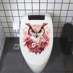 Nordic Owl Toilet Sticker Bathroom Decoration Toilet Lid Decal