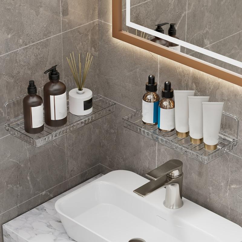 Transparent Wall Storage Box Floating Bathroom Shelf Organizer